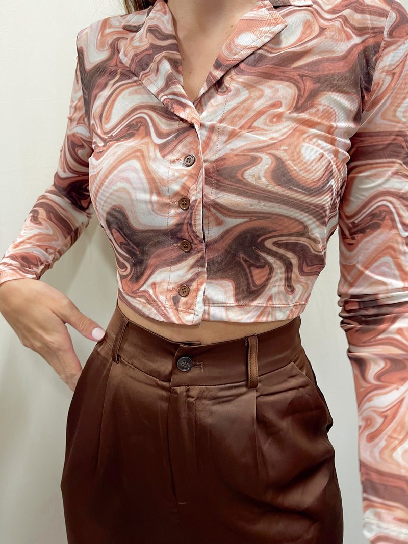 MORGAN WAVY MESH TOP