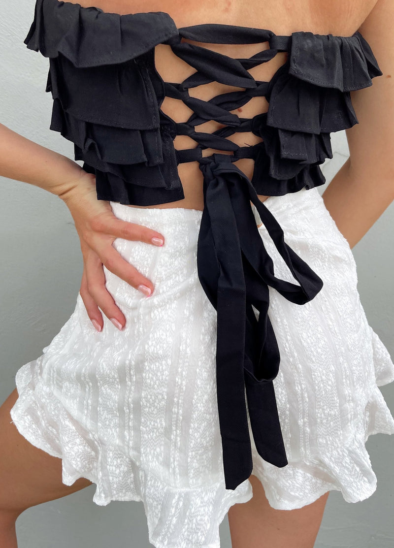 TILLY BLACK CROP TOP