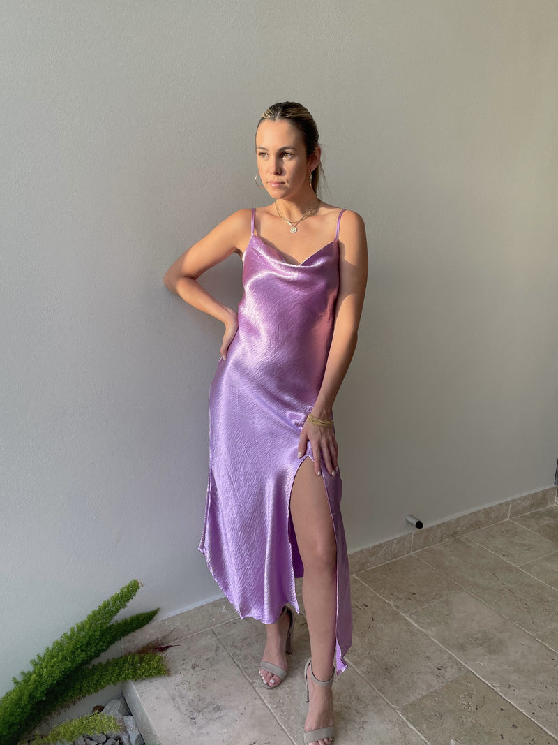 GEORGIA SATIN SLIP DRESS