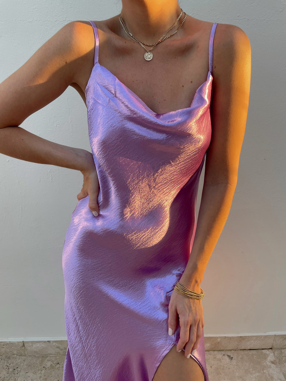 GEORGIA SATIN SLIP DRESS